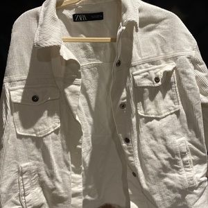 Zara white corduroy jacket